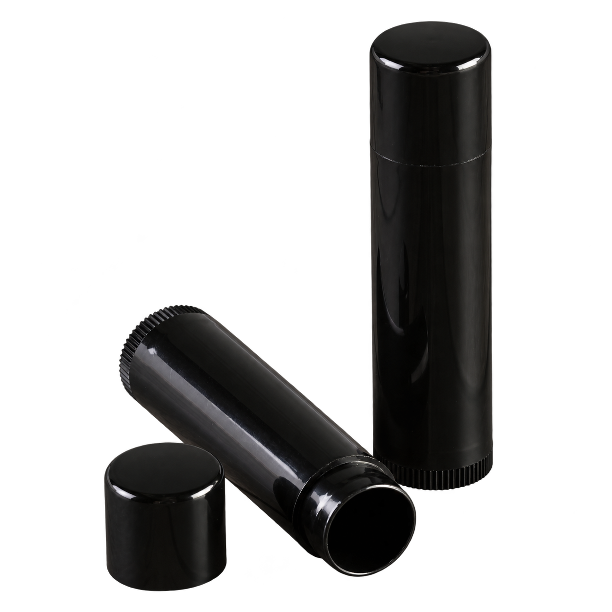Black round tube with its cap